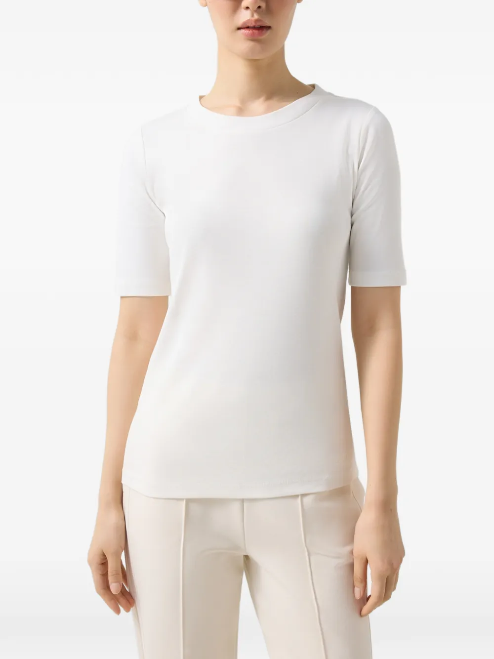 BOGNER Nikini logo-stitch T-shirt Wit