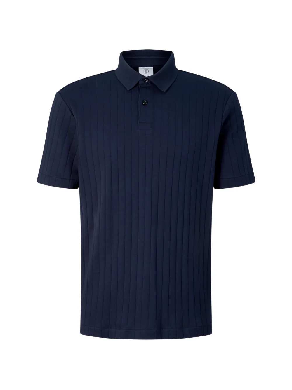 BOGNER Zane ribbed-knit polo shirt Blauw
