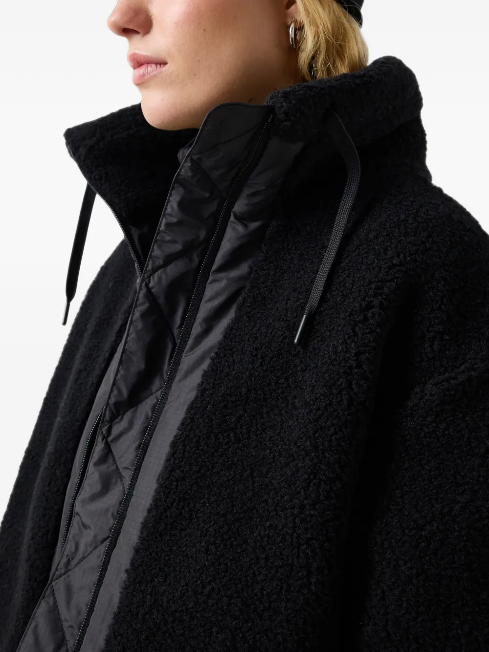 BOGNER FIRE+ICE Ninetta teddy-texture ripstop-panel jacket Zwart