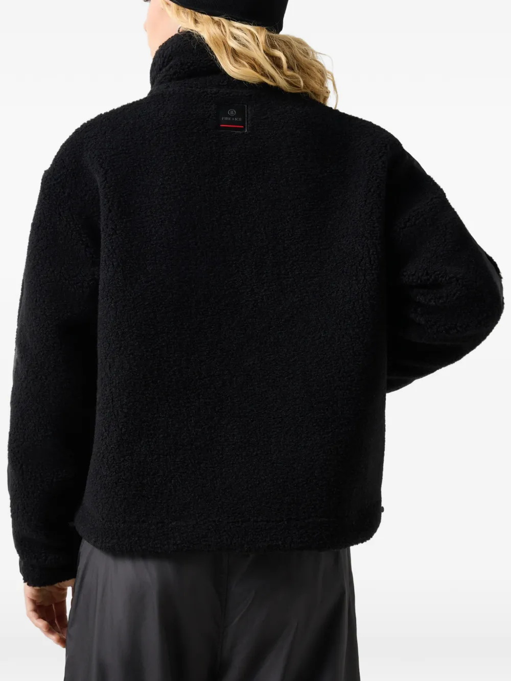 BOGNER FIRE+ICE Ninetta teddy-texture ripstop-panel jacket Zwart