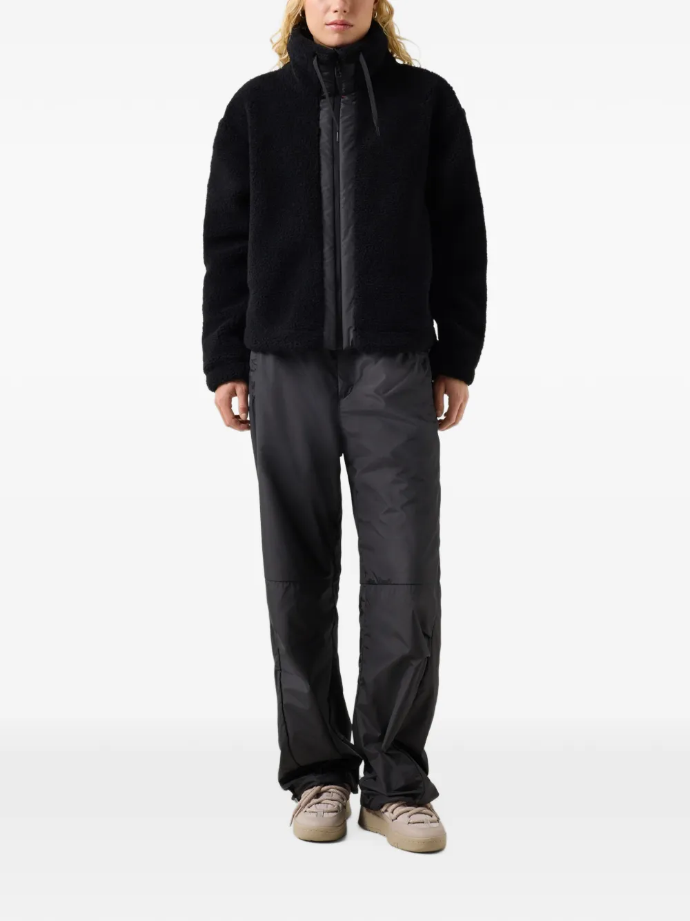 BOGNER FIRE+ICE Ninetta teddy-texture ripstop-panel jacket Zwart