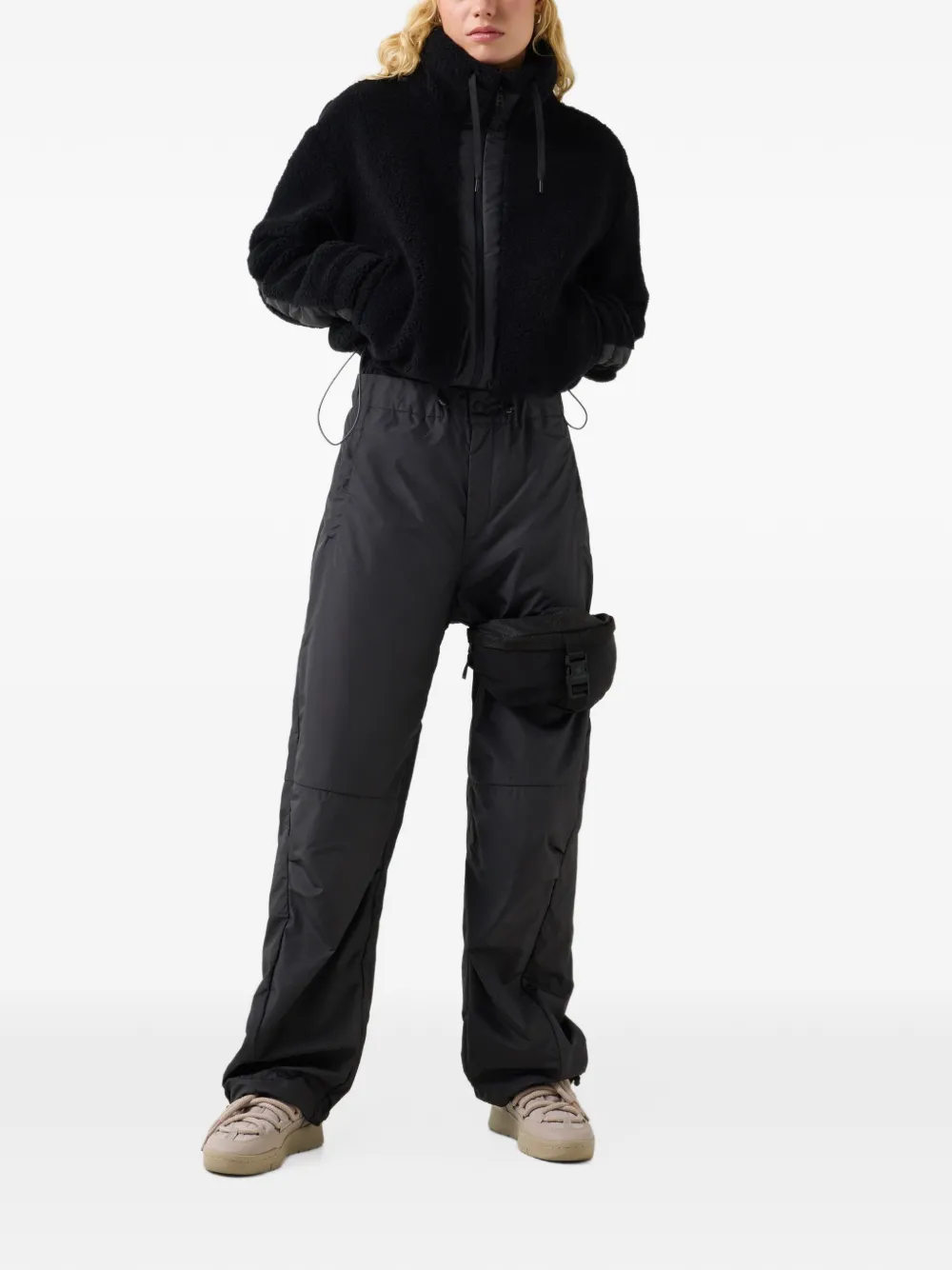 BOGNER FIRE+ICE Ninetta teddy-texture ripstop-panel jacket Zwart