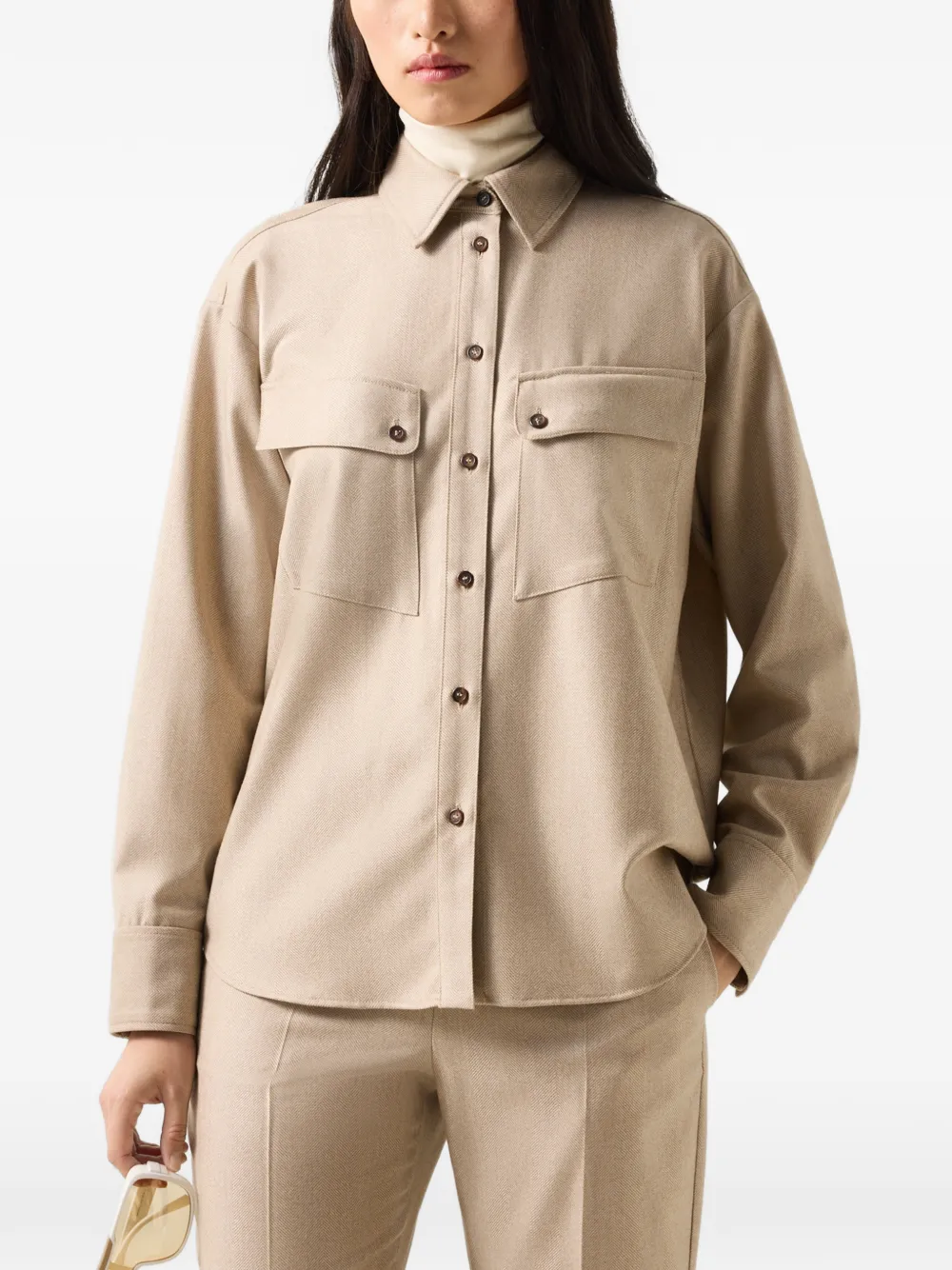 BOGNER chemise Robyn en laine vierge - Tons neutres BOGNER chemise Robyn en laine vierge - Tons neutres
