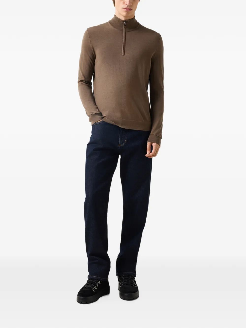 BOGNER Ouri wool polo sweater Bruin