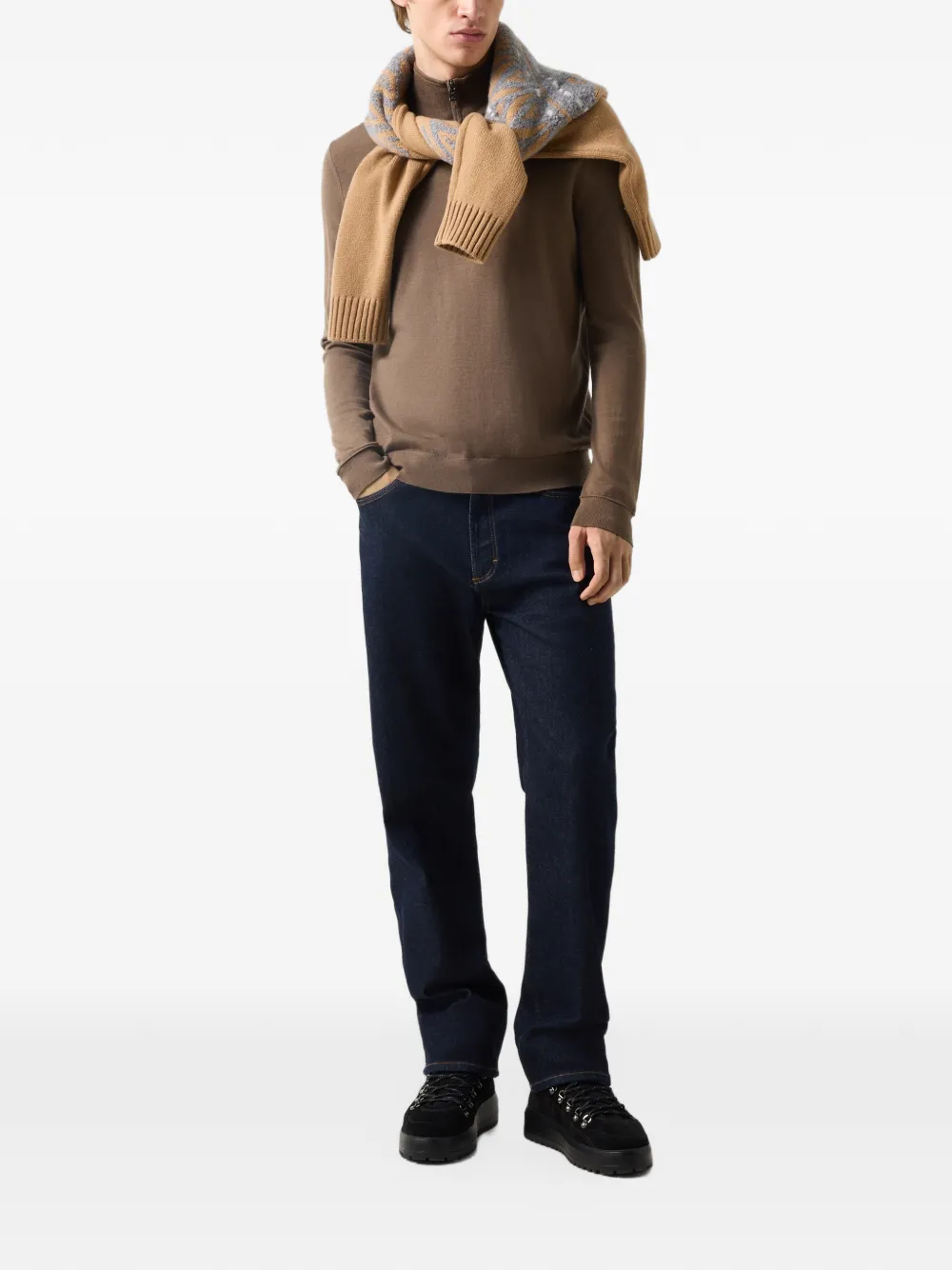 BOGNER Ouri wool polo sweater Bruin