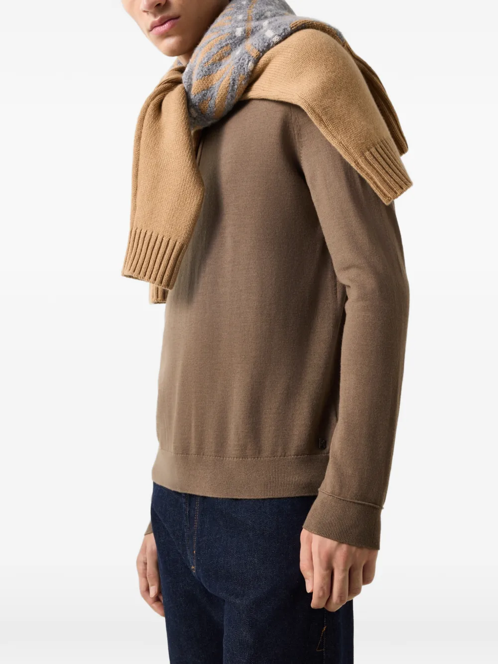 BOGNER Ouri wool polo sweater Bruin