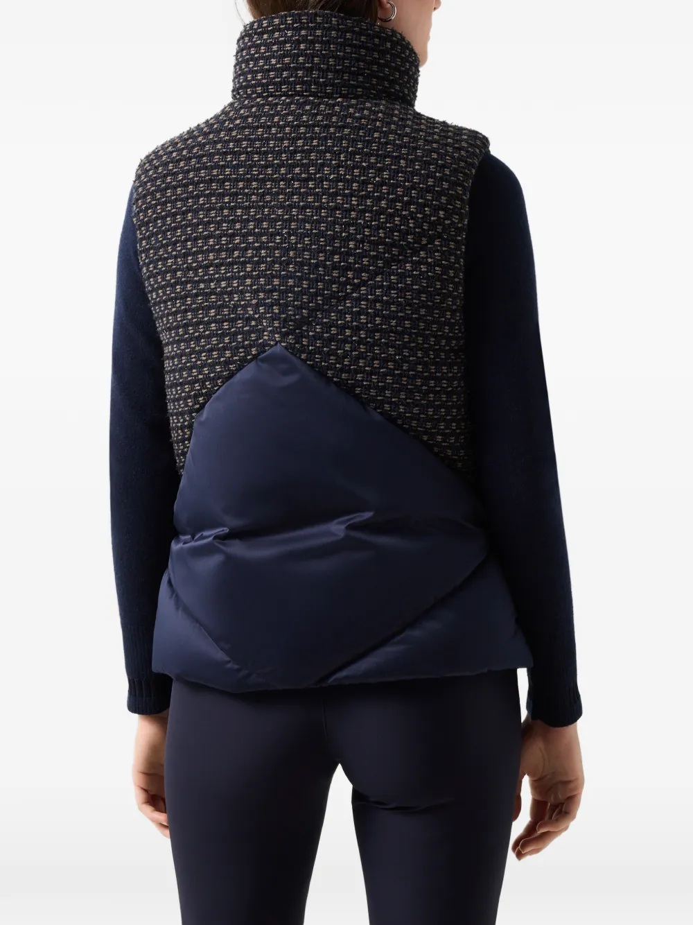 BOGNER Netty tweed-panel down gilet Blauw
