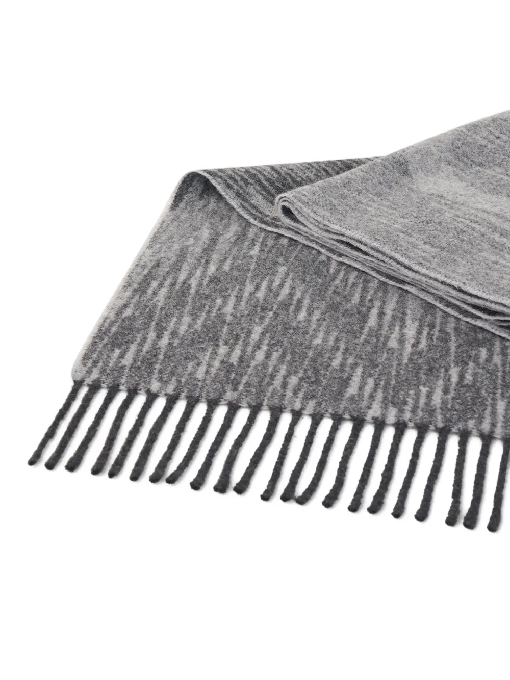 BOGNER jacquard-knit logo-lettering wool scarf Grijs