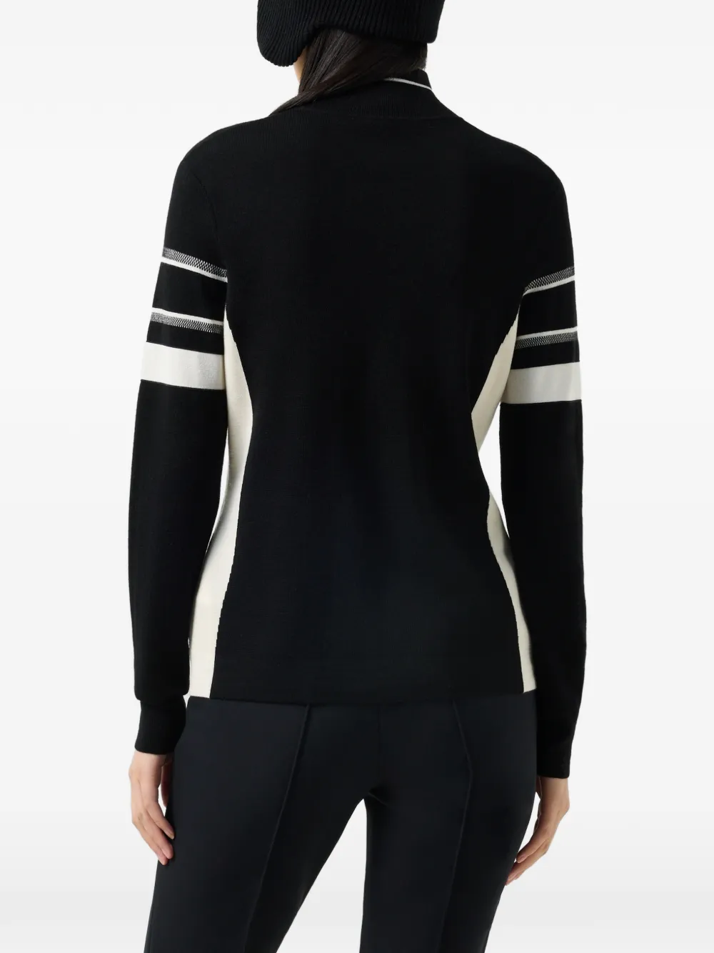 BOGNER Lari striped-sleeve sweater Zwart