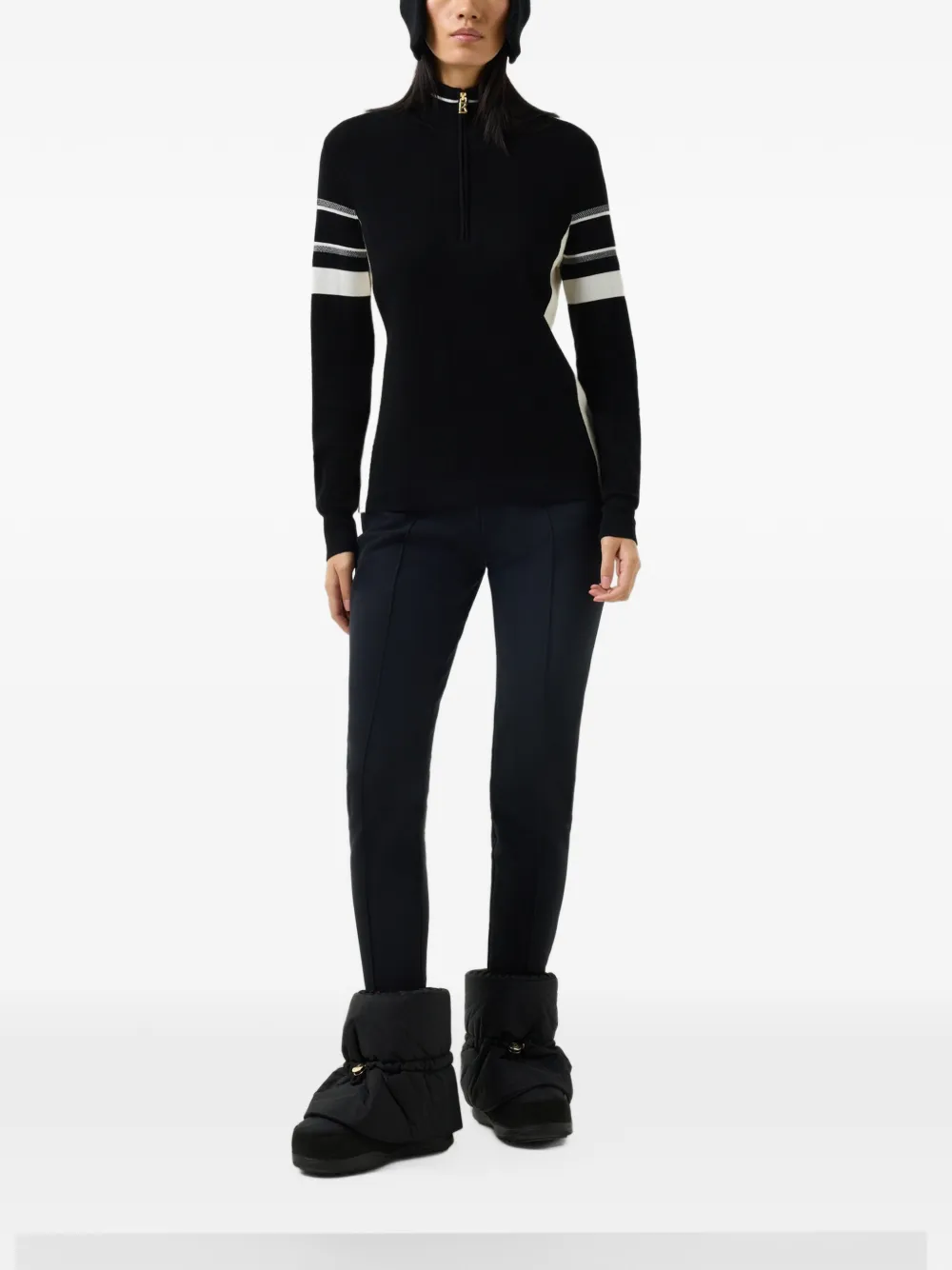 BOGNER Lari striped-sleeve sweater Zwart
