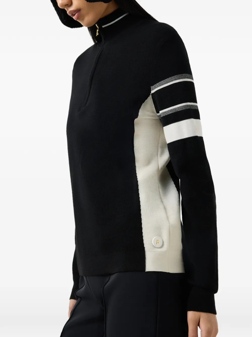 BOGNER Lari striped-sleeve sweater Zwart