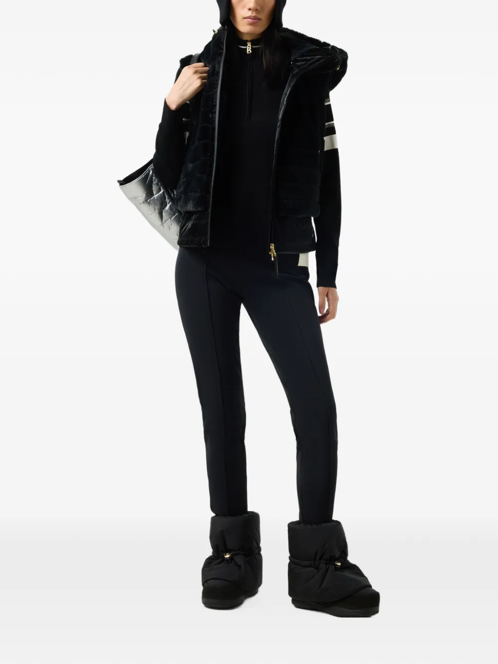 BOGNER Lari striped-sleeve sweater Zwart