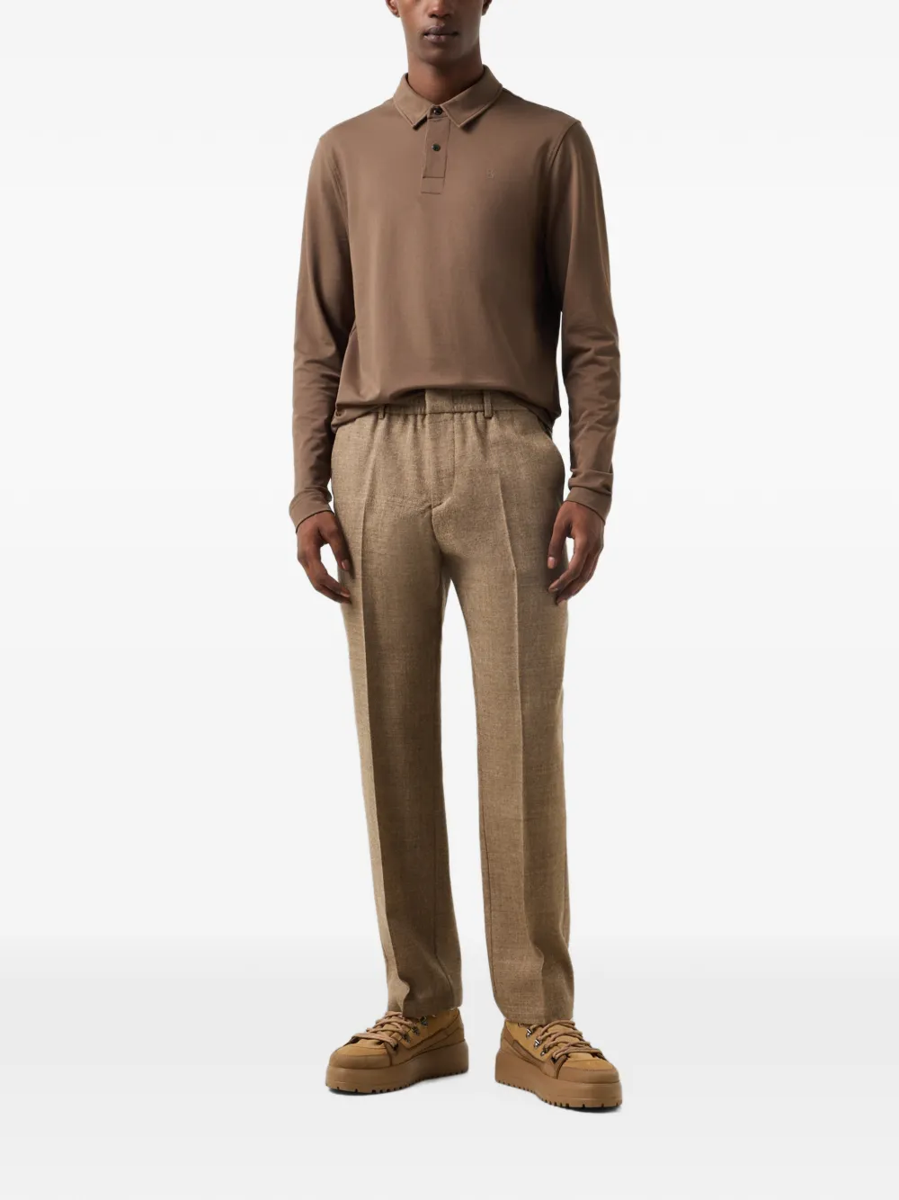 BOGNER Timon long-sleeve polo shirt Bruin