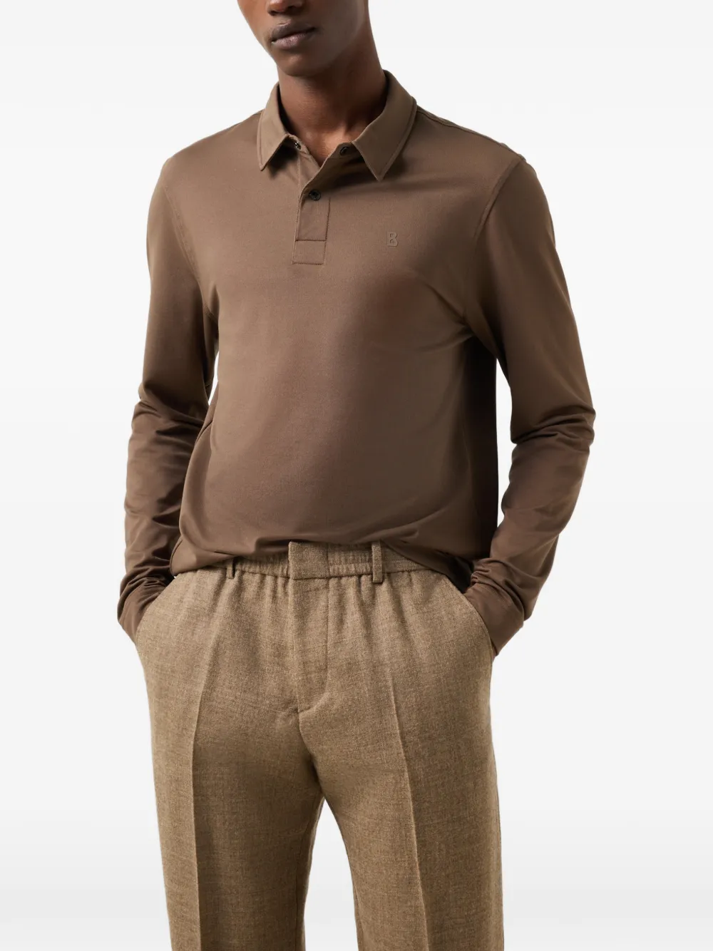 BOGNER Timon long-sleeve polo shirt Bruin