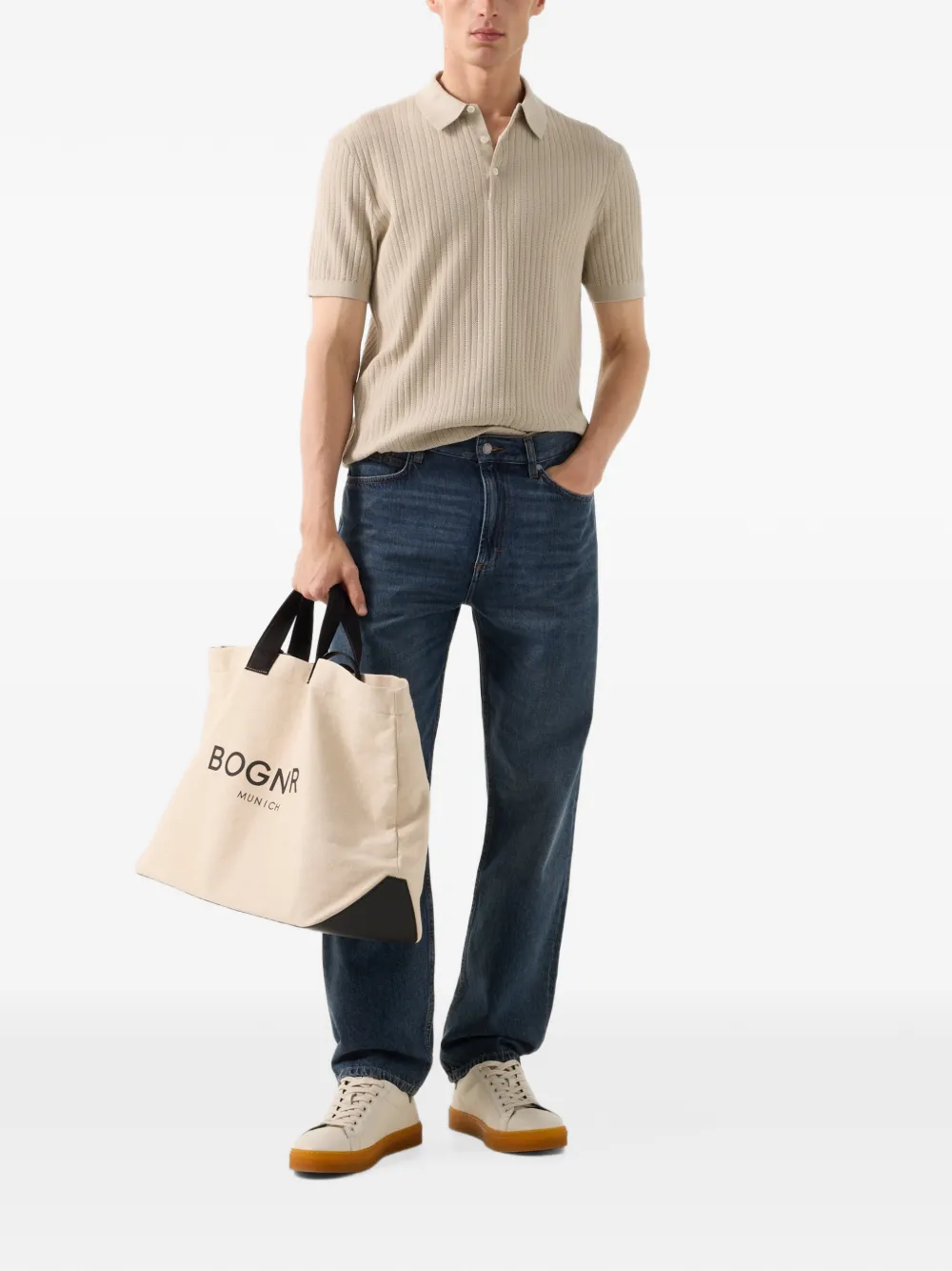 BOGNER Curio Ambre logo-print tote bag Beige