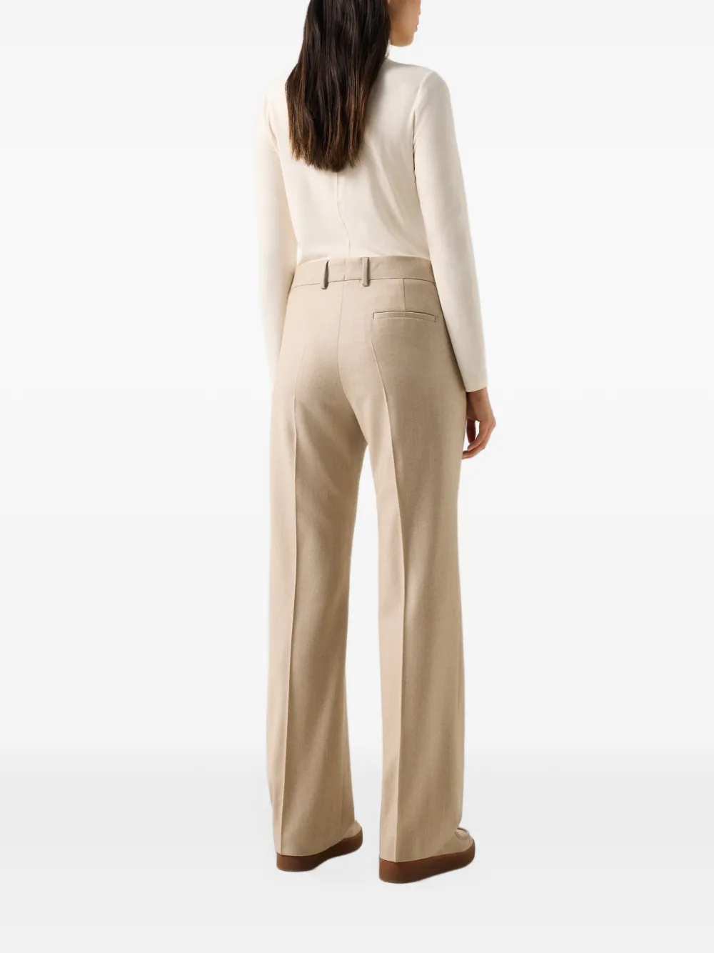 BOGNER Jody virgin-wool tailored trousers Bruin