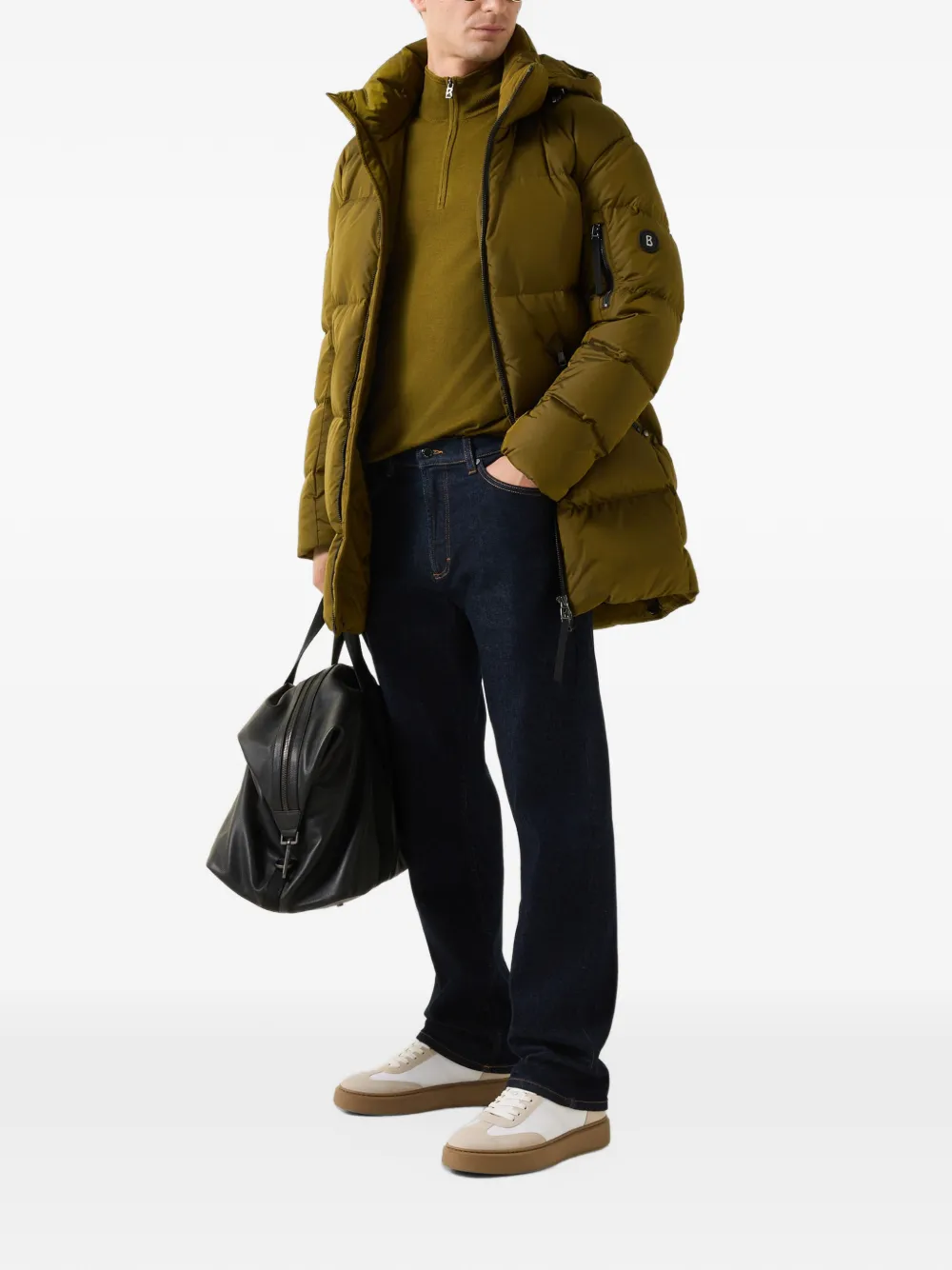 BOGNER Ouri zip-neck virgin-wool sweater Groen