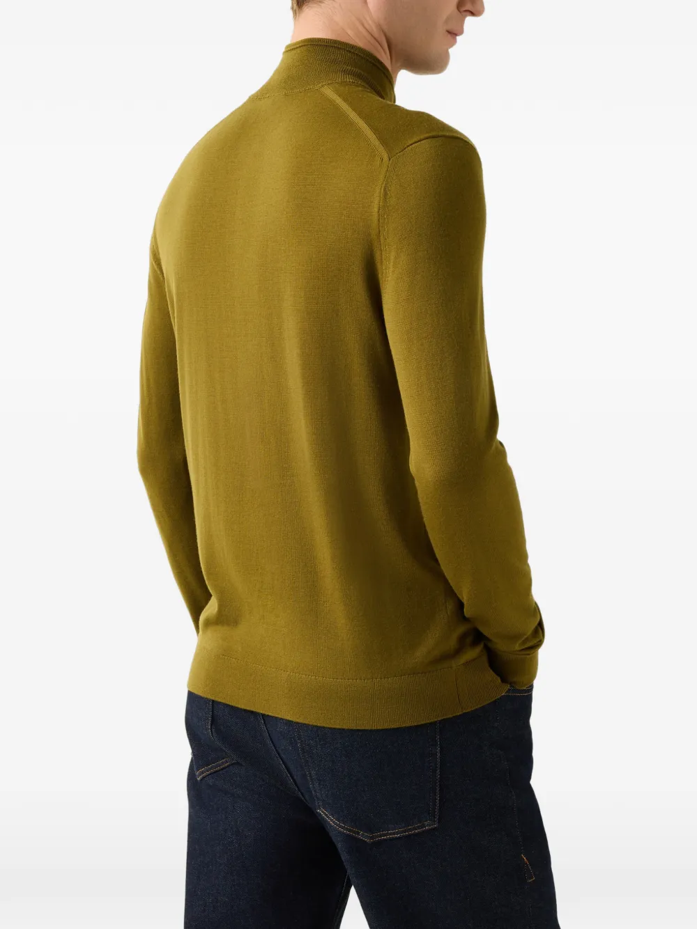 BOGNER Ouri zip-neck virgin-wool sweater Groen