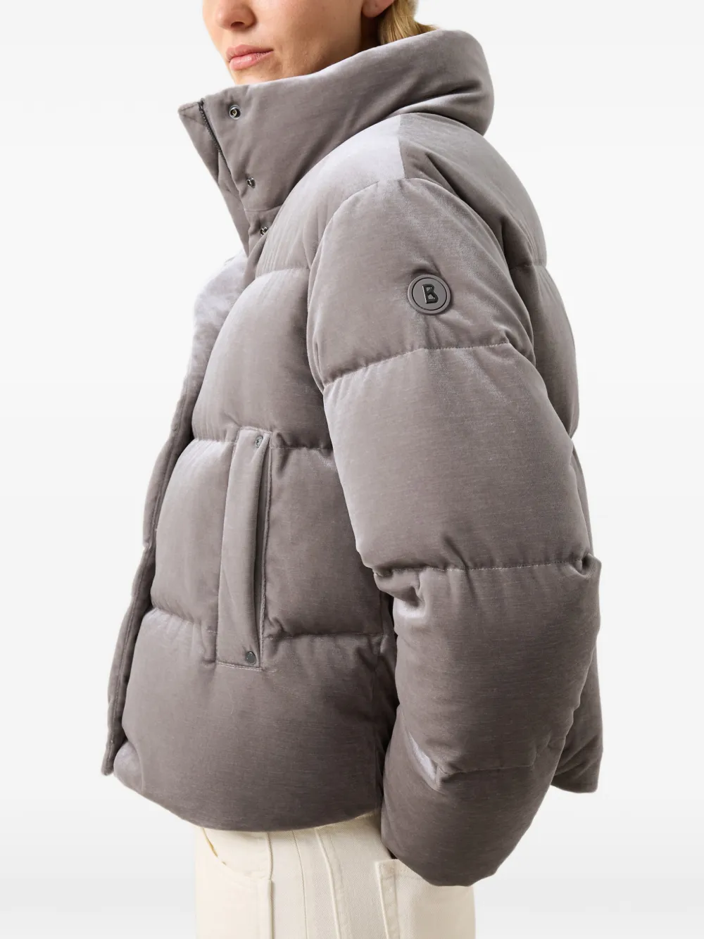 BOGNER Oliva quilted velvet jacket Grijs
