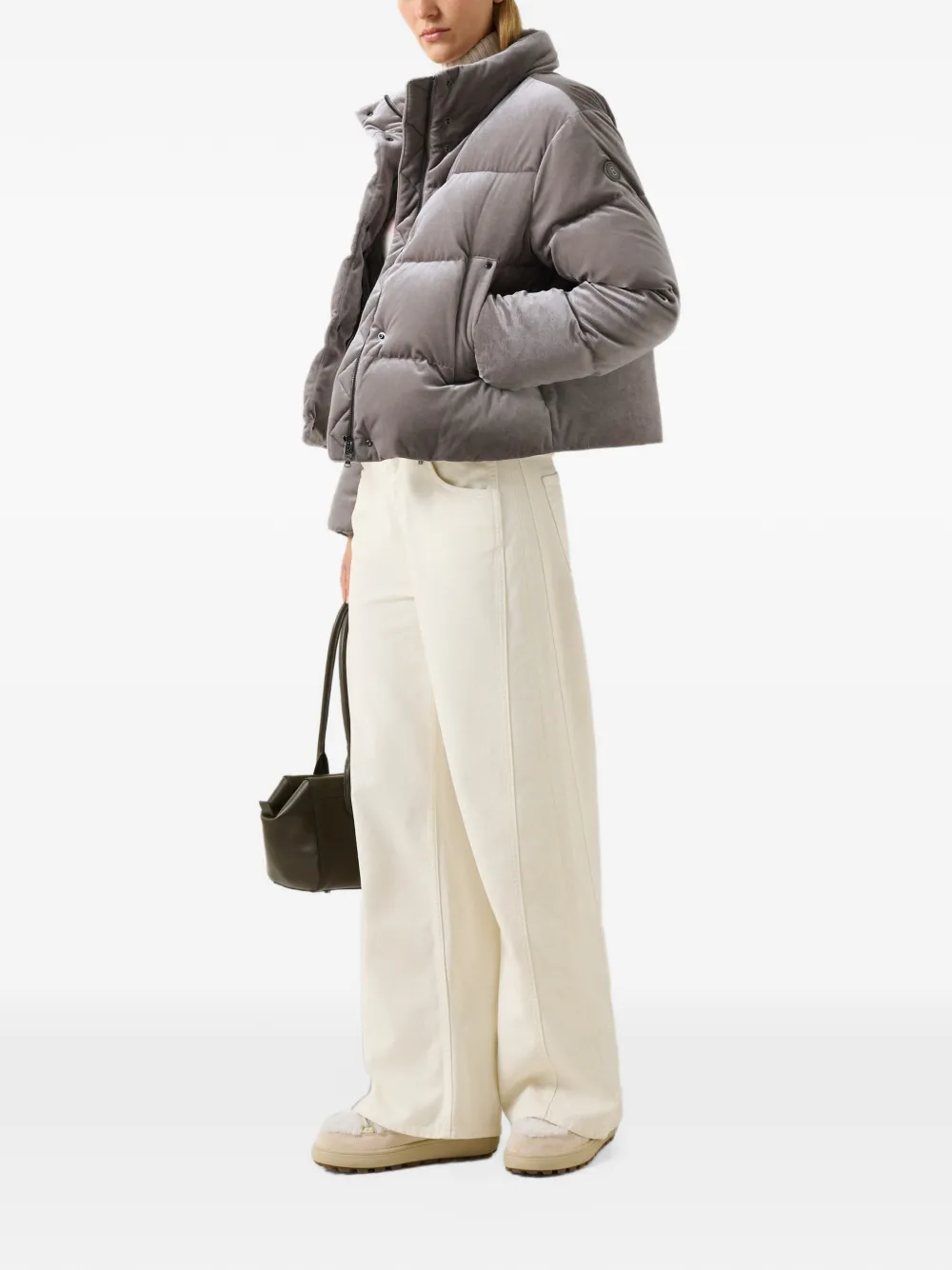 BOGNER Oliva quilted velvet jacket Grijs