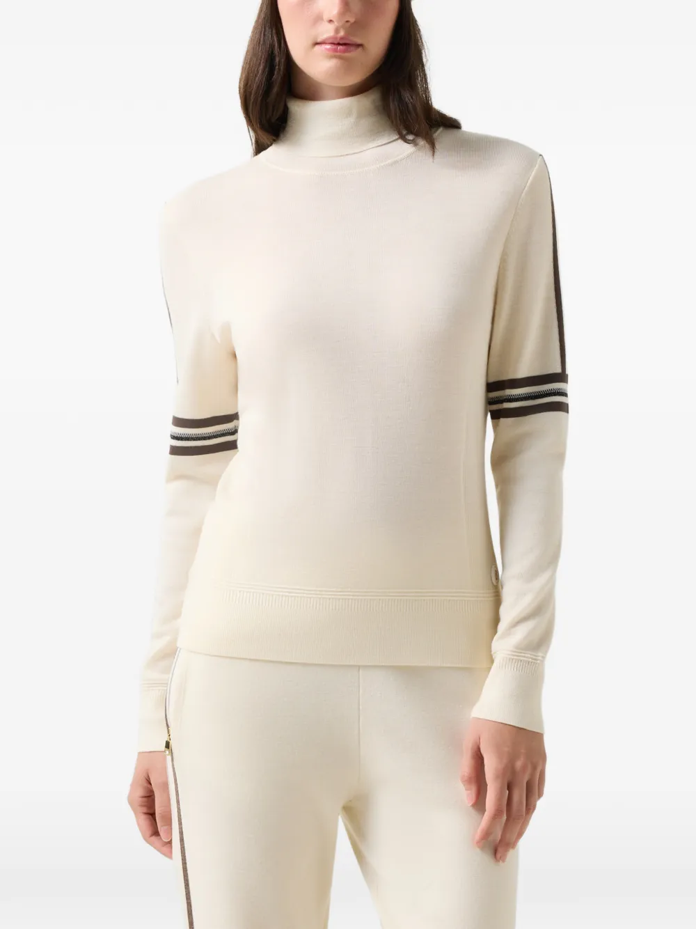 BOGNER Louise Rollkragenpullover mit Streifen - Nude