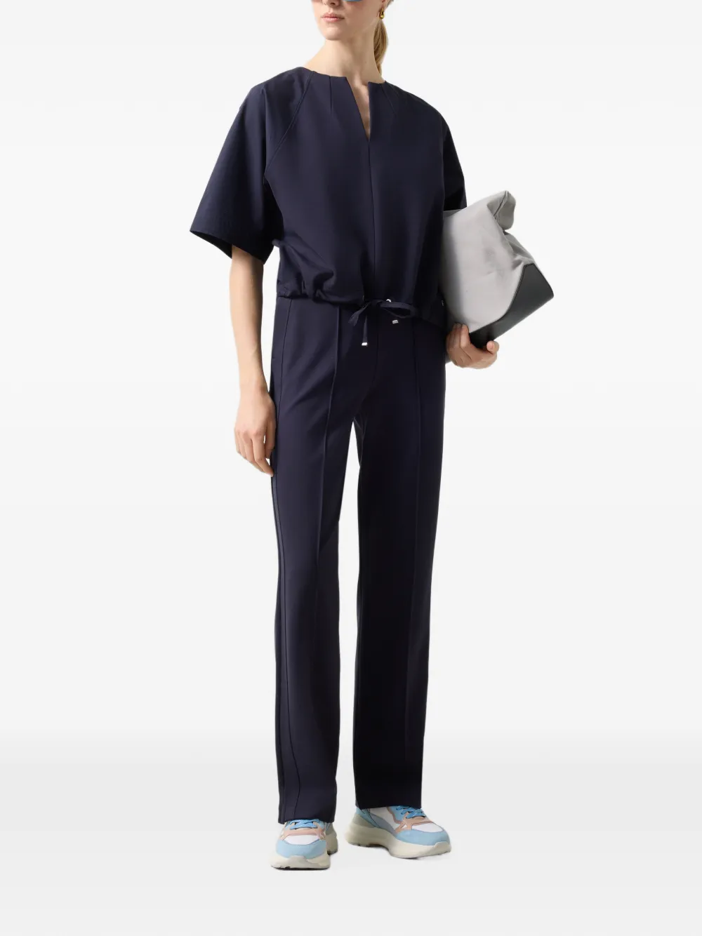 BOGNER raglan-sleeve drawstring-hem top Blauw