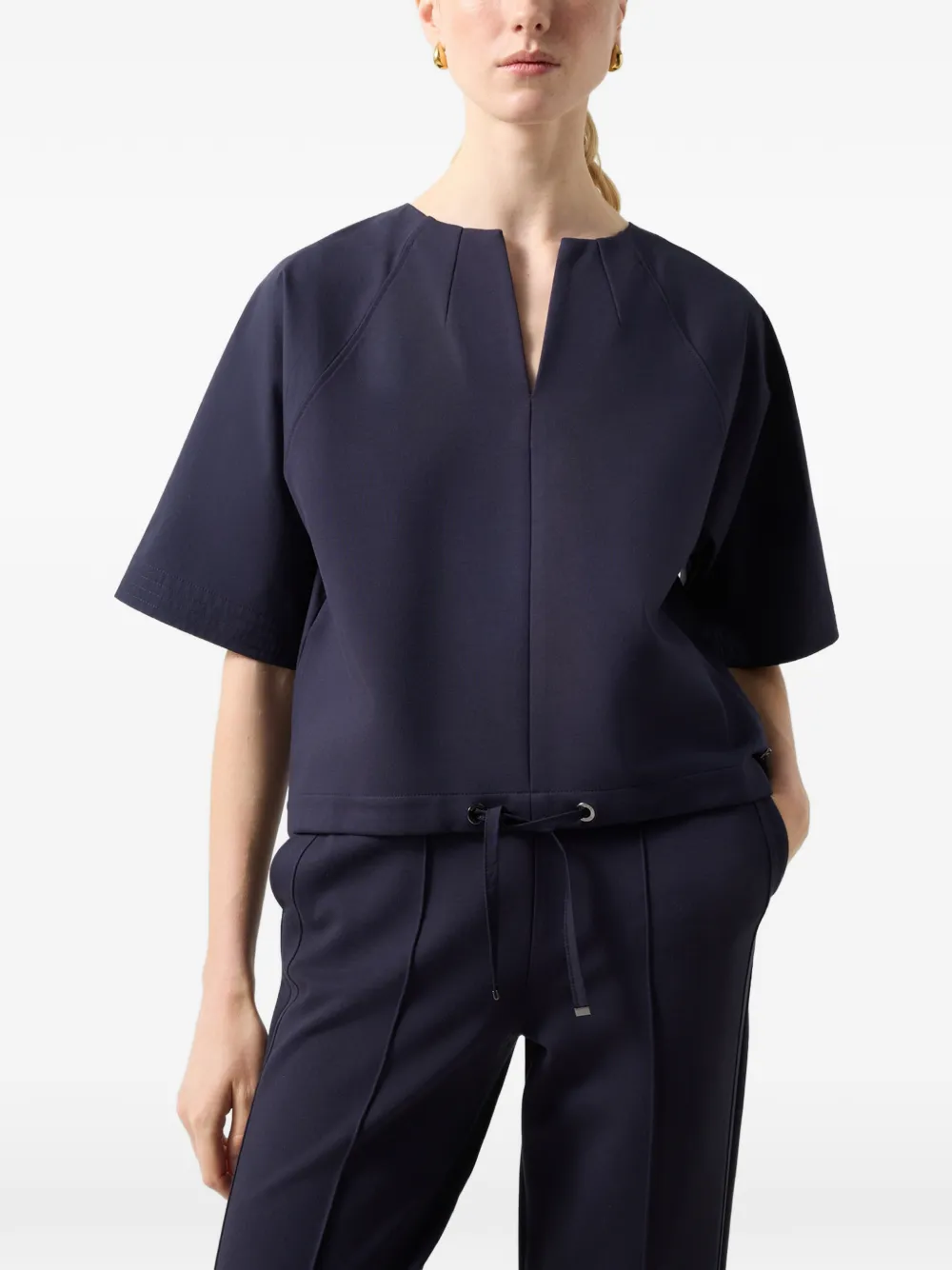 BOGNER raglan-sleeve drawstring-hem top Blauw