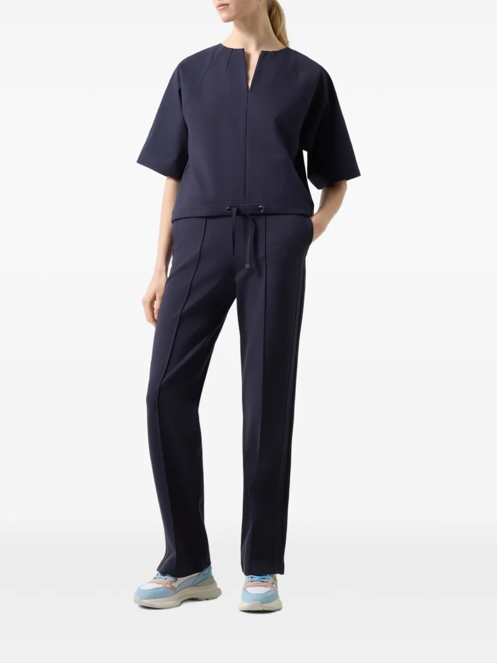 BOGNER raglan-sleeve drawstring-hem top Blauw