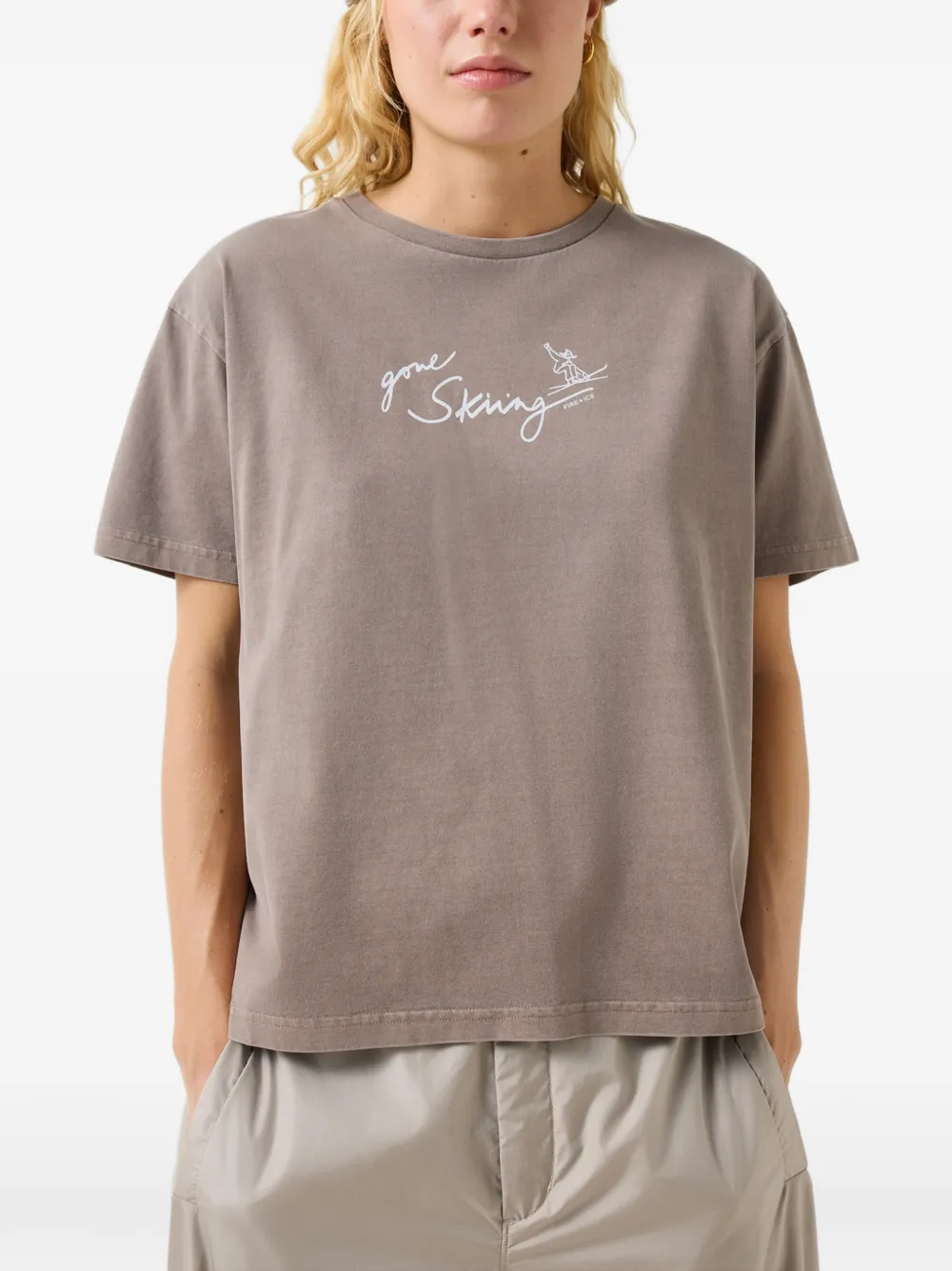 BOGNER FIRE+ICE Cara slogan-print T-shirt Beige