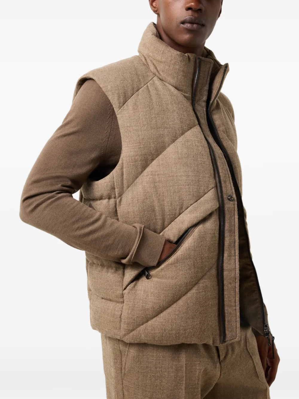 BOGNER Kendo quilted gilet Bruin
