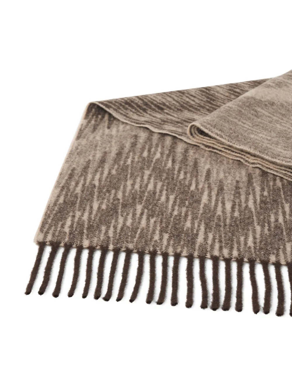 BOGNER logo-jacquard fringed scarf Bruin