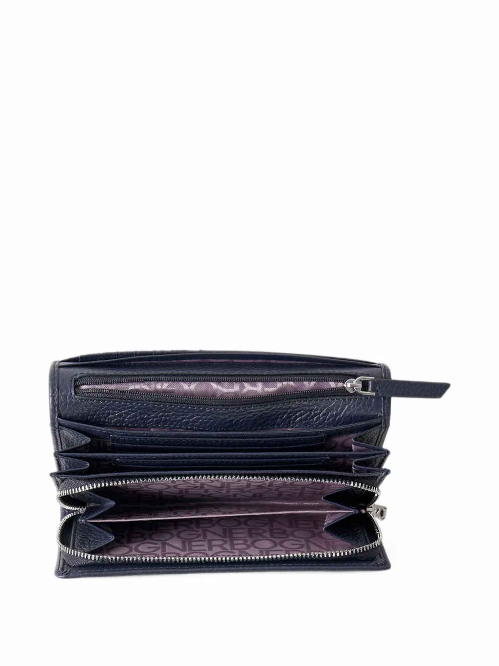 BOGNER Wallis Violetta grained leather wallet Blauw