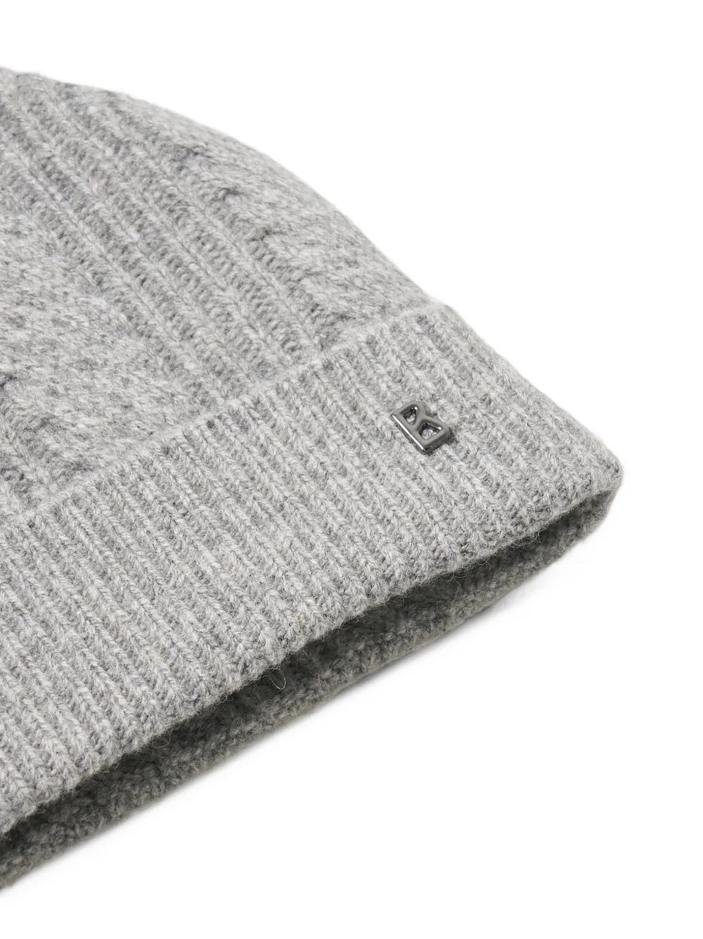 BOGNER Elton cable-knit beanie hat Grijs