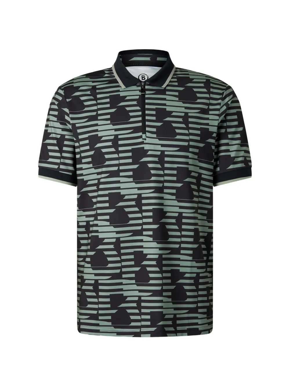 BOGNER Valentin logo-print zip-up Polo shirt Groen