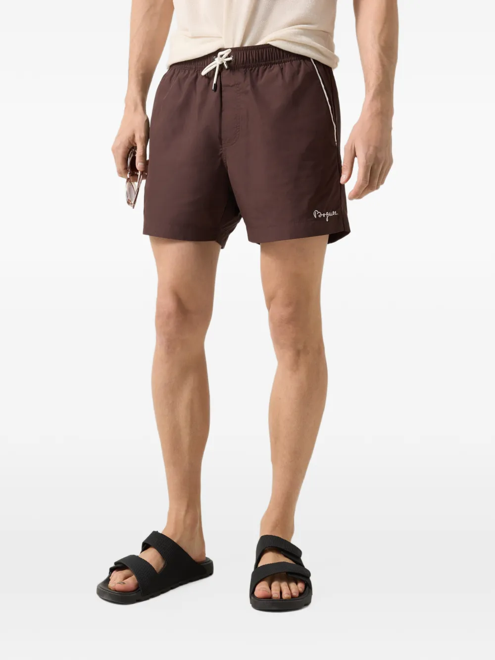 BOGNER short de bain Paul à passepoils - Marron BOGNER short de bain Paul à passepoils - Marron