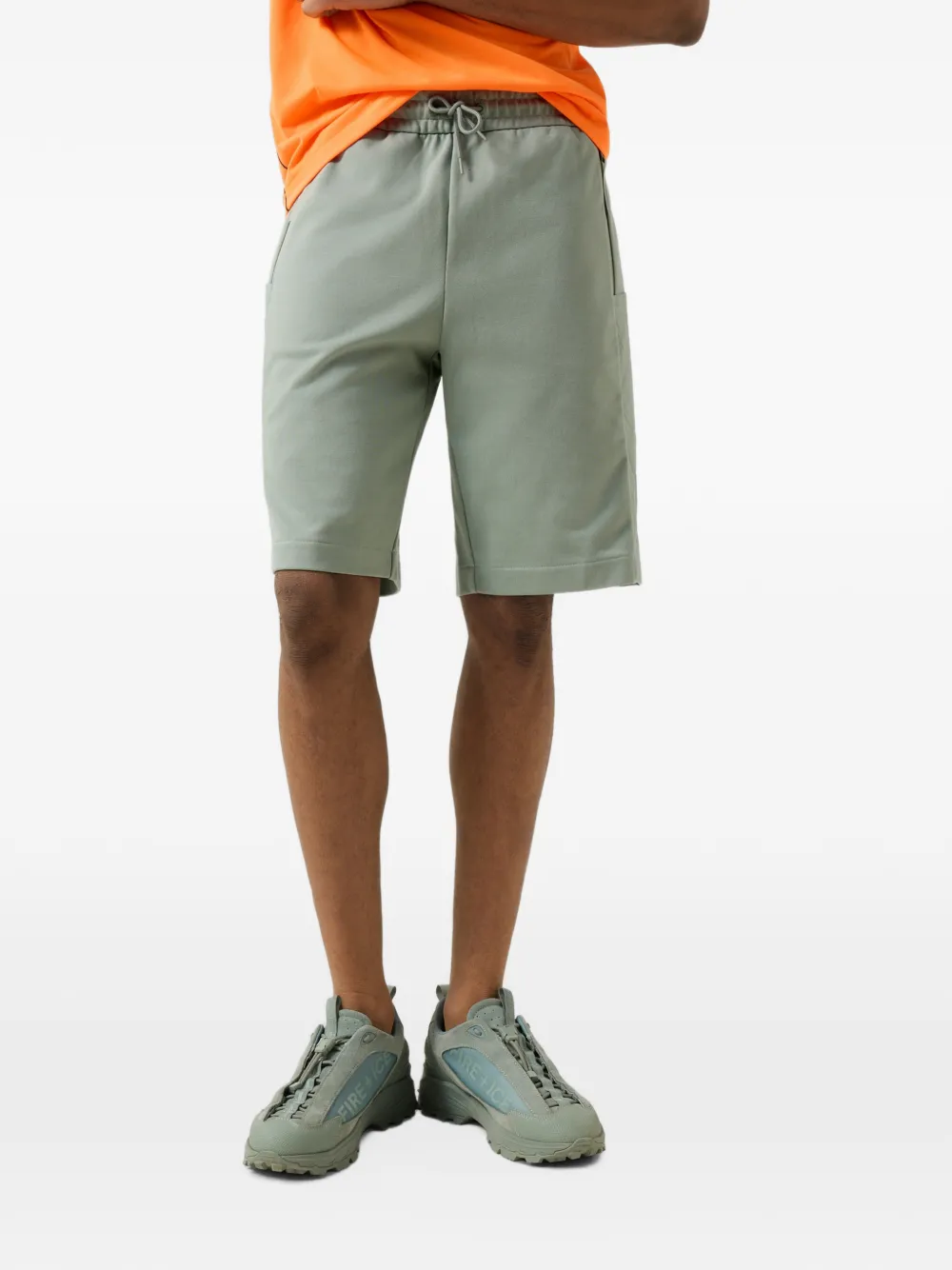 BOGNER FIRE+ICE Leif patch-detail track shorts Groen