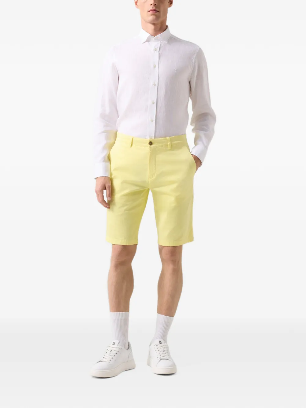 BOGNER Miami cotton chino shorts Geel