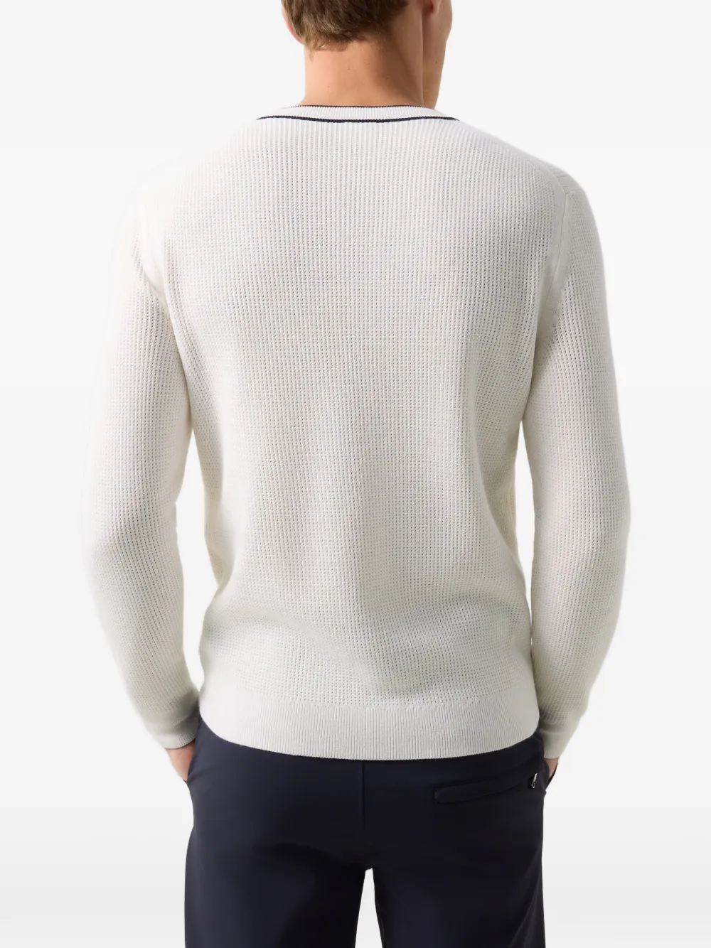 BOGNER Levin stripe-trim sweater Wit