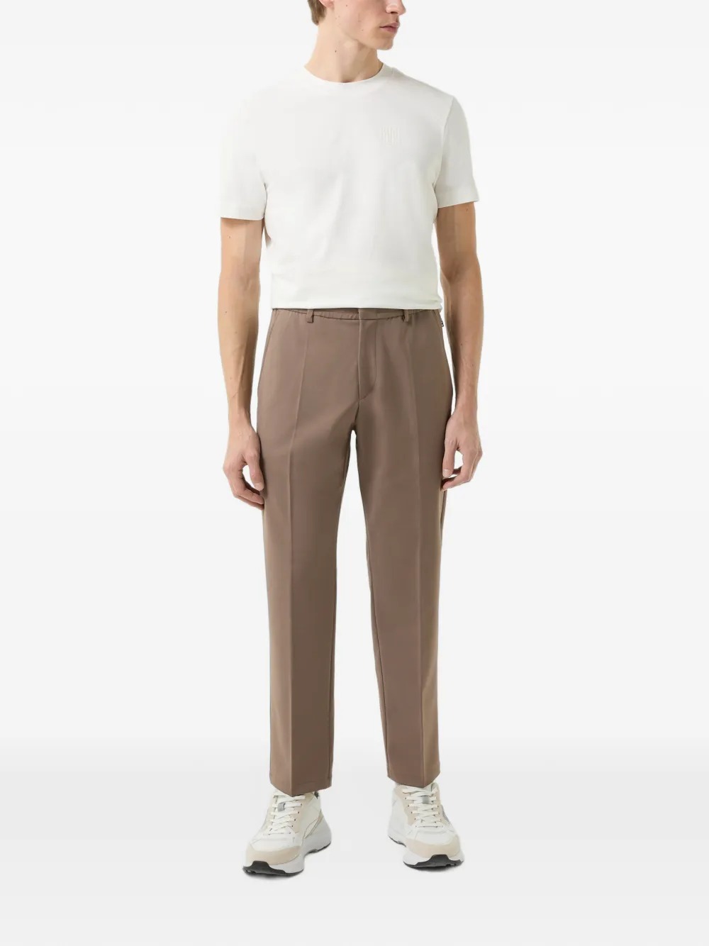 BOGNER Marcus pressed-crease straight-leg trousers Bruin