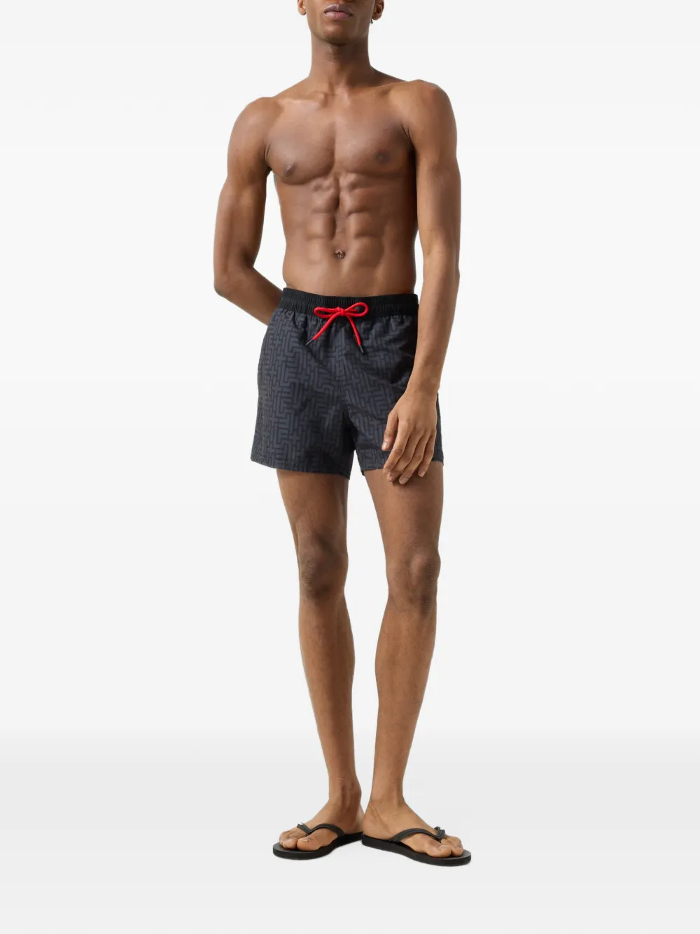 BOGNER FIRE+ICE Nelson logo-print swim shorts Zwart