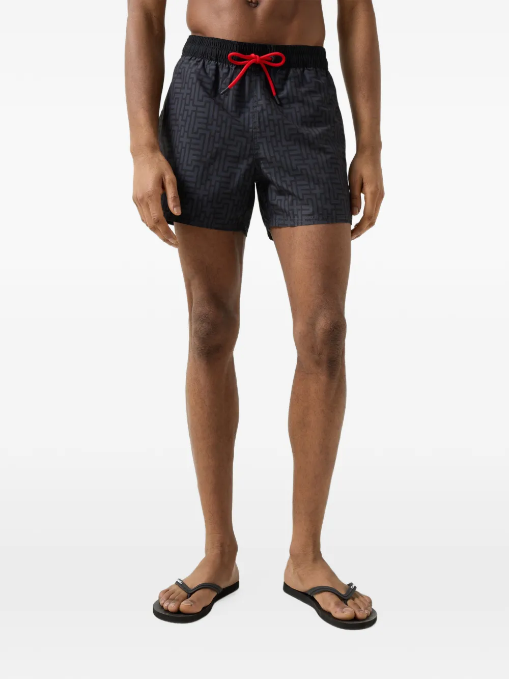 BOGNER FIRE+ICE Nelson logo-print swim shorts Zwart