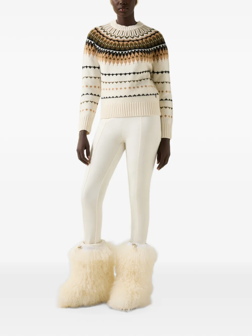 BOGNER Ina fair-isle sweater Wit