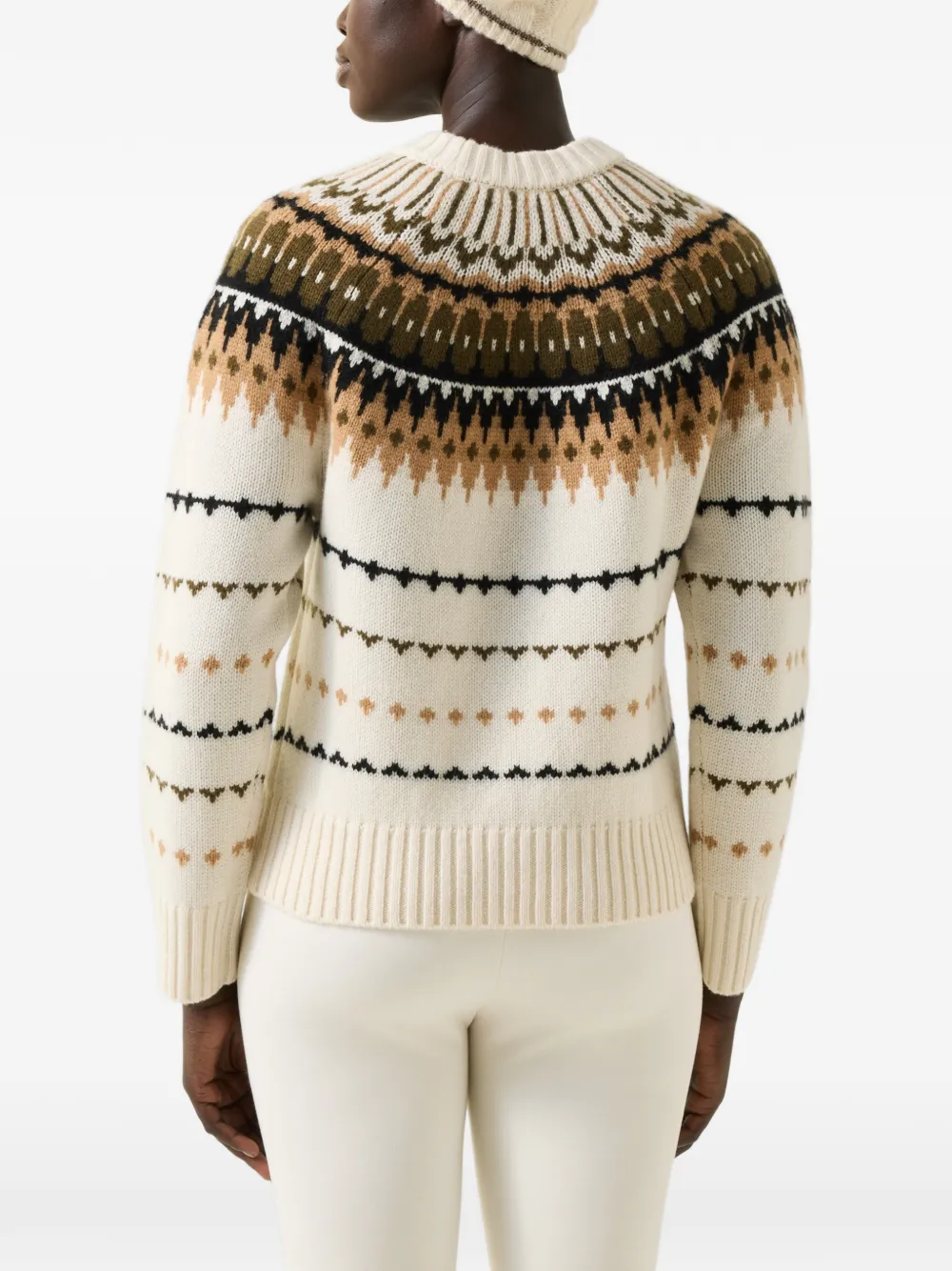 BOGNER Ina fair-isle sweater Wit
