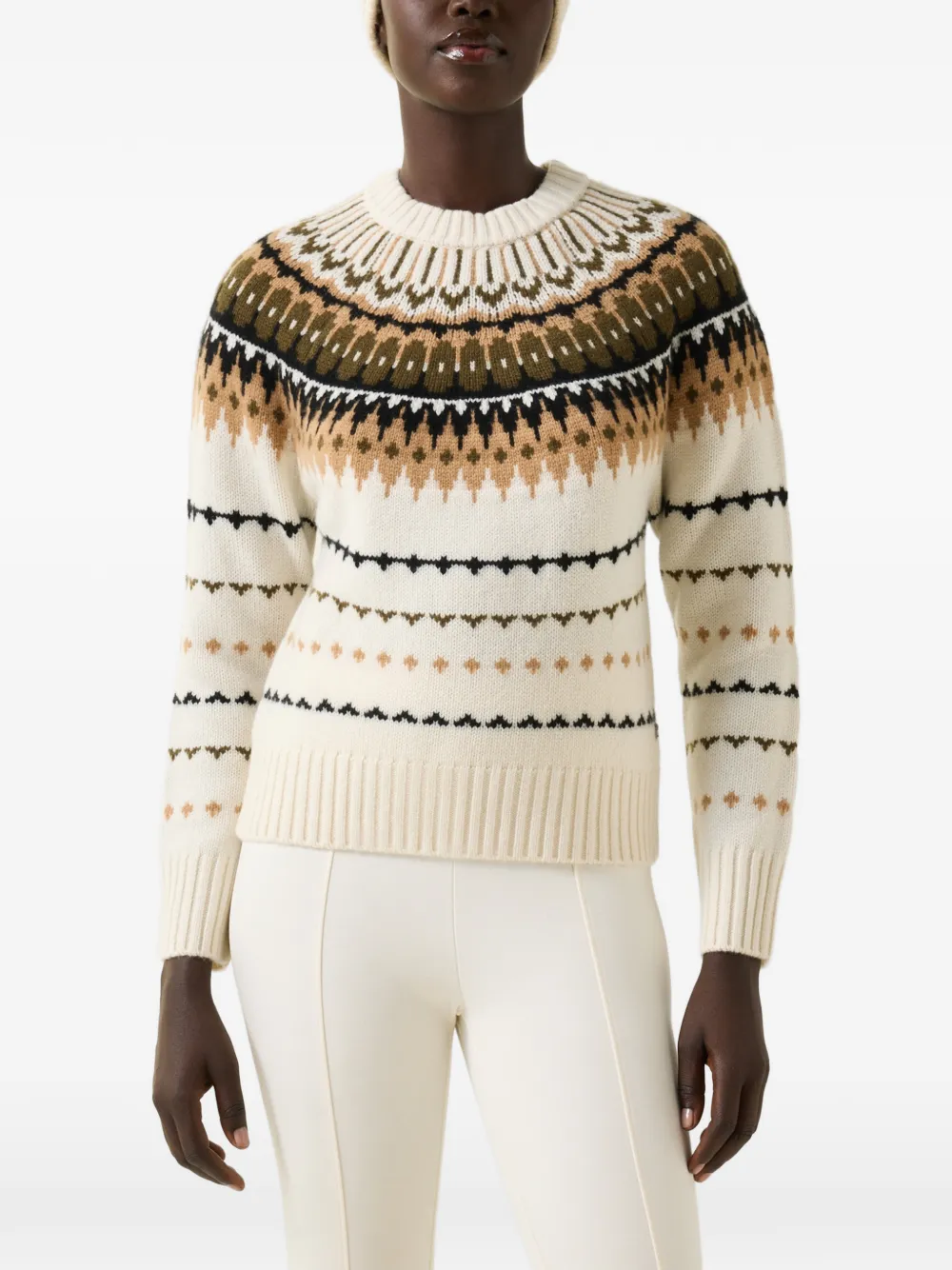 BOGNER Ina fair-isle sweater Wit