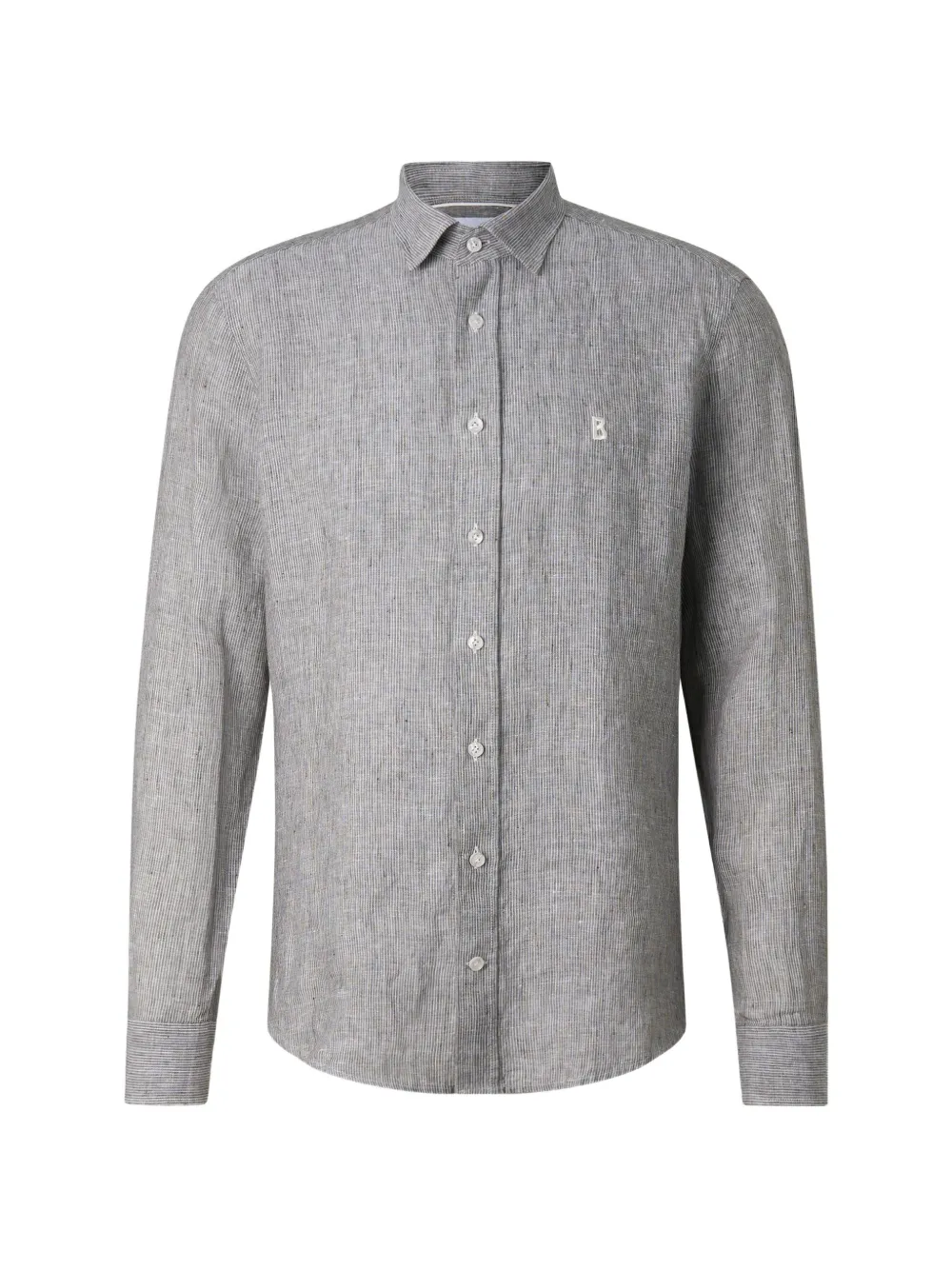 BOGNER Timi striped linen shirt Groen