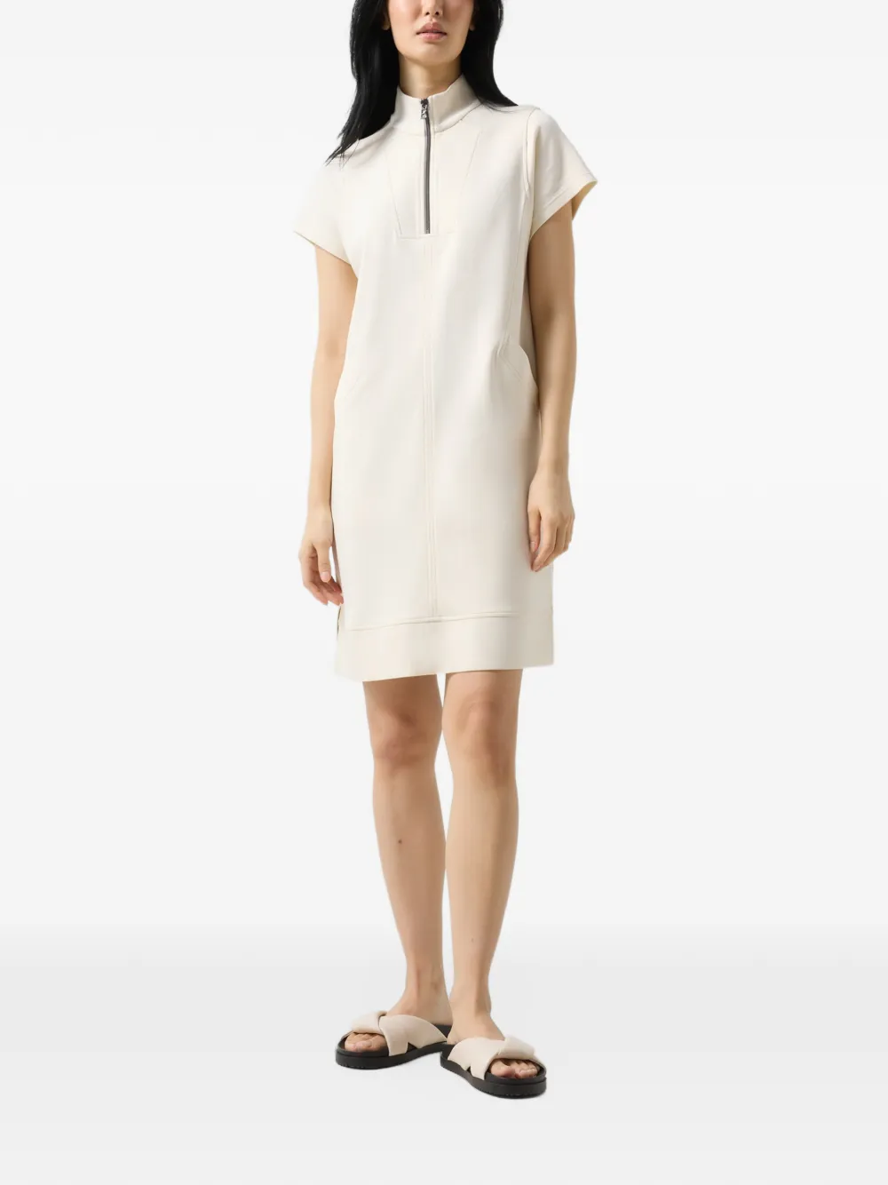 BOGNER Coleen zip-neck mini dress Wit