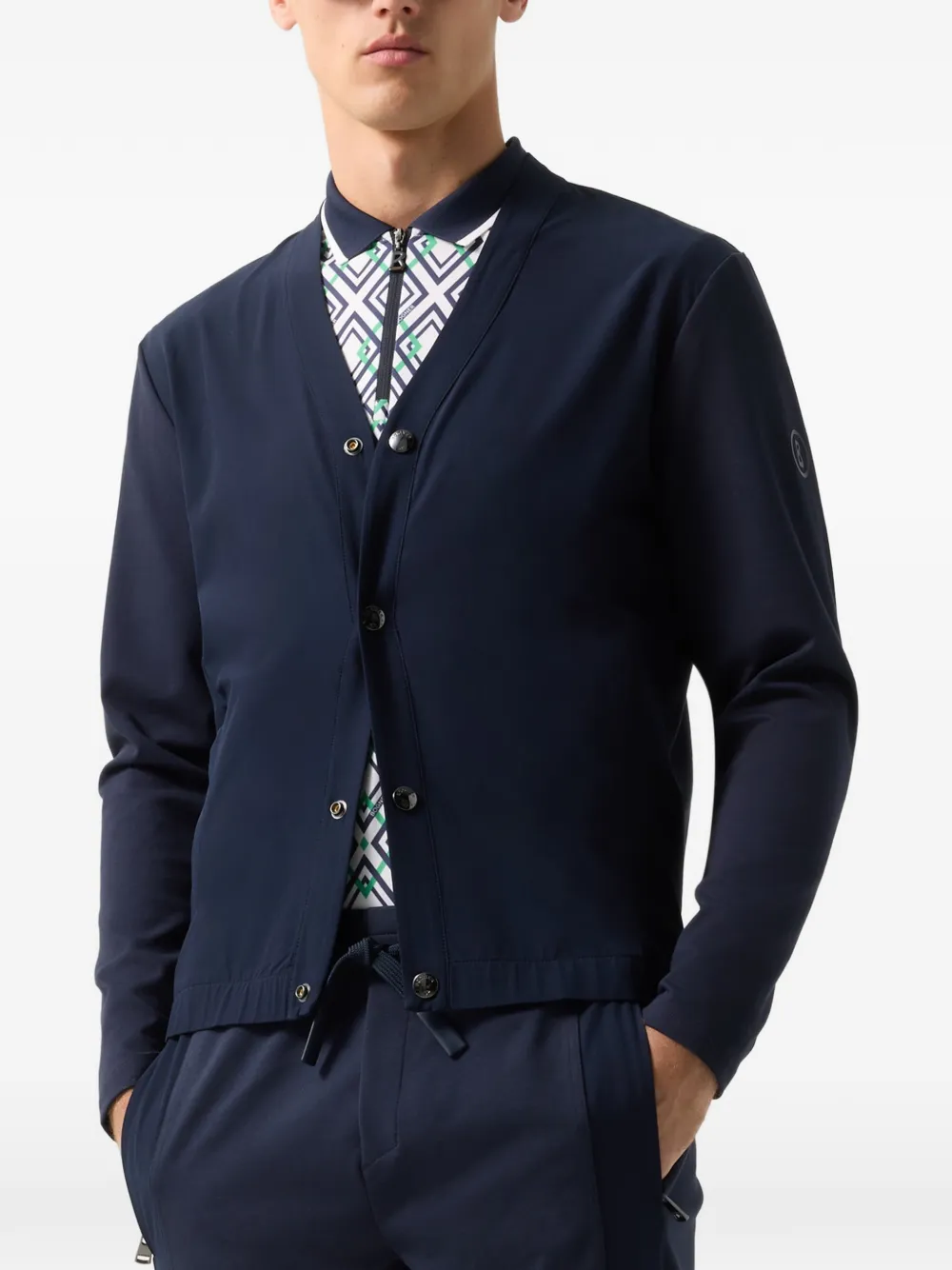 BOGNER Dario V-neck zip-up sweatshirt Blauw