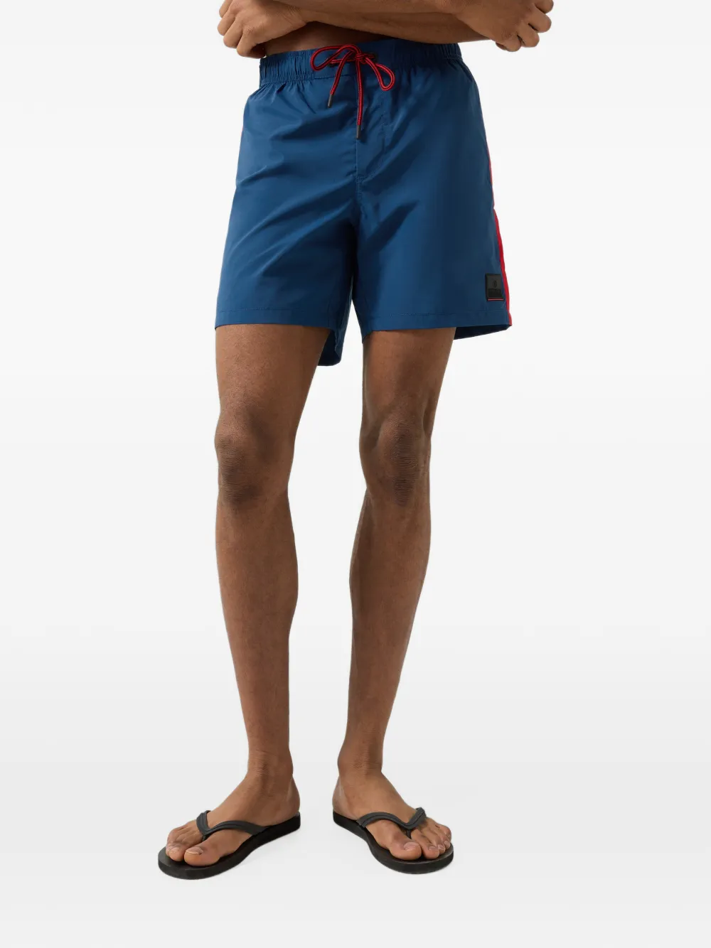 BOGNER FIRE+ICE Sorin logo-patch swim shorts Blauw