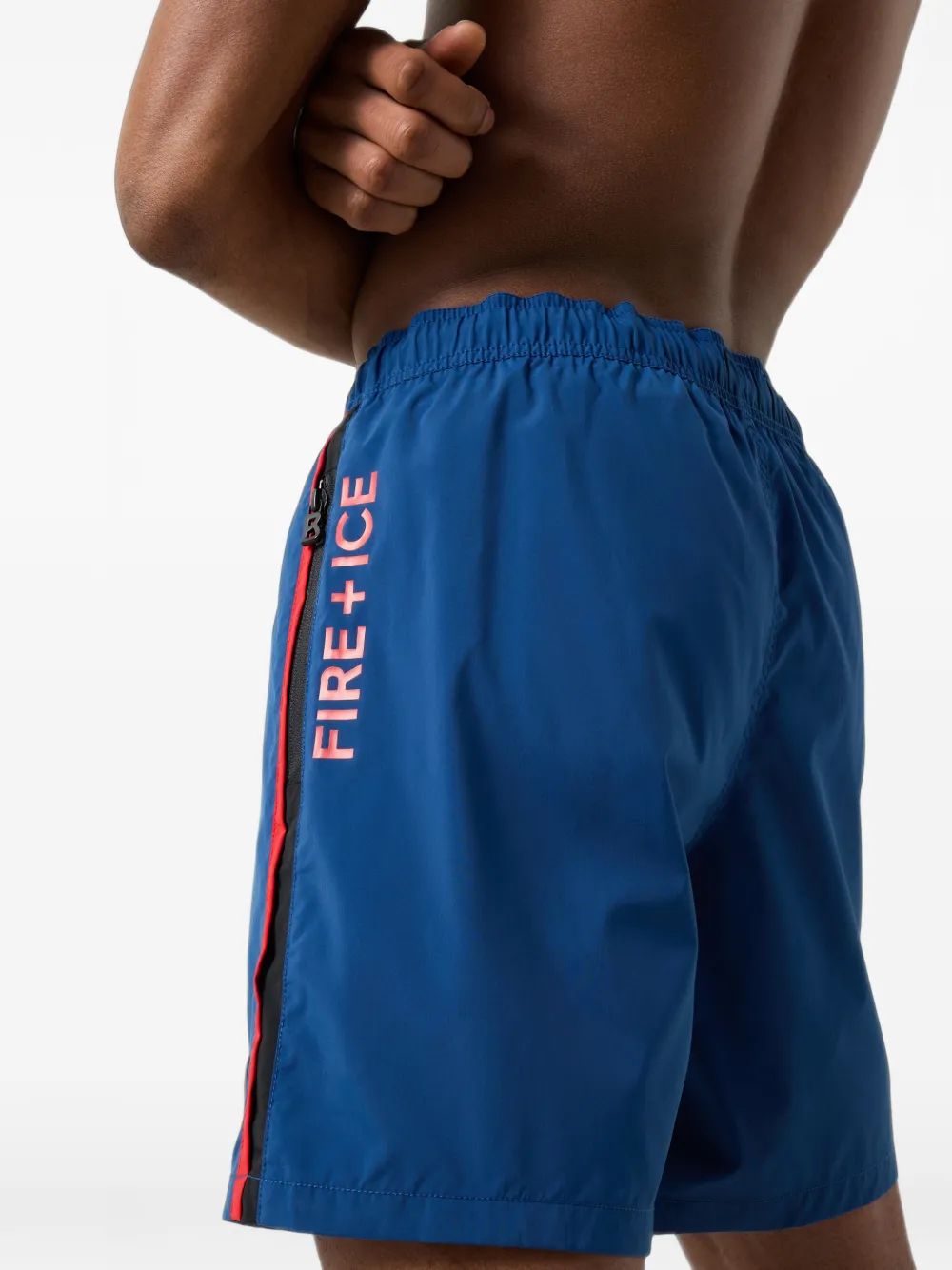 BOGNER FIRE+ICE Sorin logo-patch swim shorts Blauw