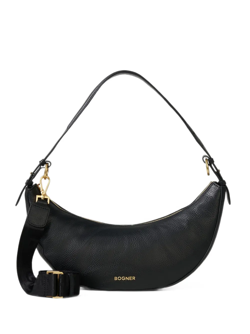 BOGNER Wallis Kyla grained leather shoulder bag Zwart